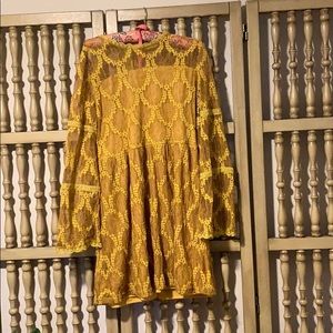 Gold lace dress
